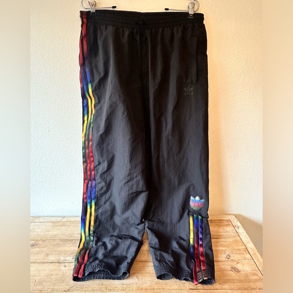 adidas Other - Adidas Black Joggers With Colorful Stripes Size XL
